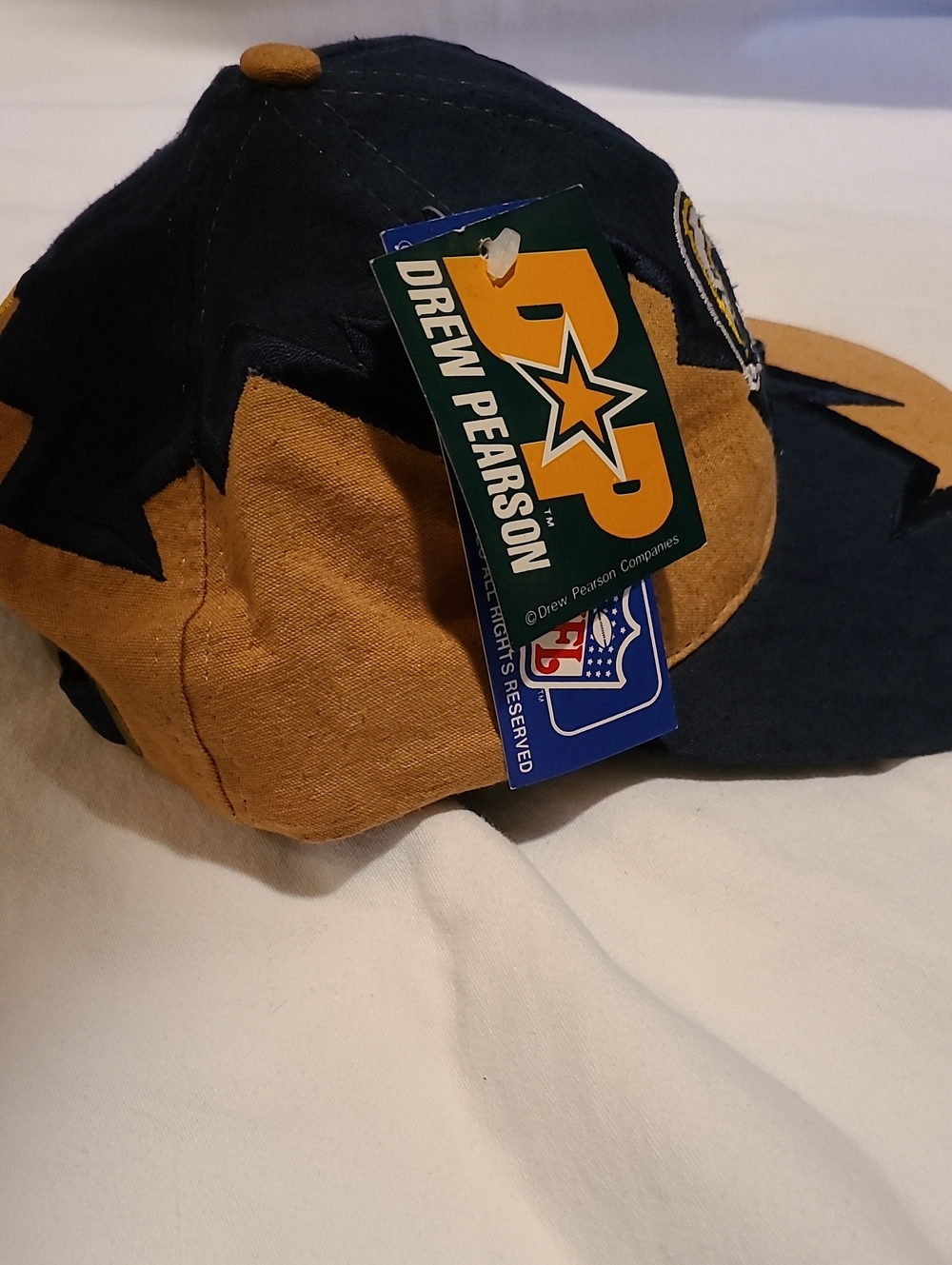 Vintage Drew Pearson San Diego Chargers Jagged Edge Hat Cap Blue Tan NWT Logo - Picture 4 of 16